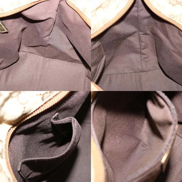 GUCCI GG Canvas Sherry Line Hand Bag Beige Gold Pink - Picture 12 of 13